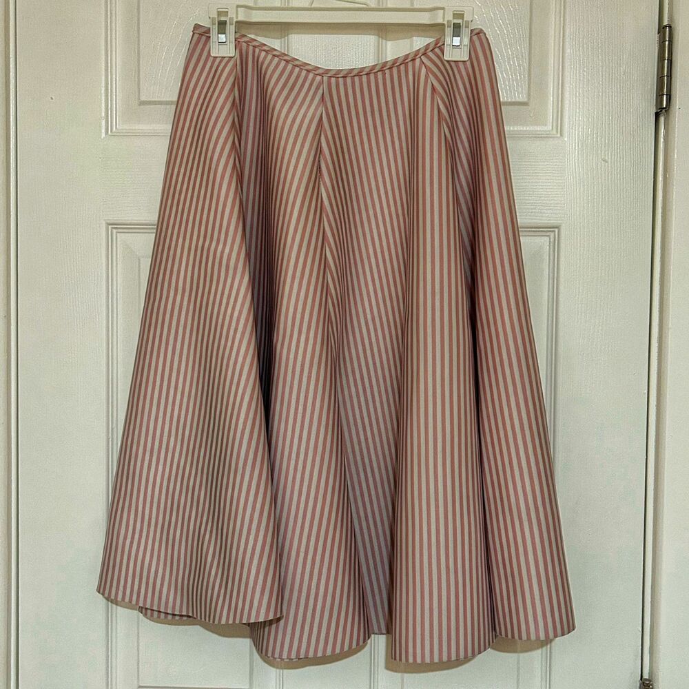Rainbow Pink/White Striped Midi Circle Skirt XL Retro 50s/60s Costume 2000s 2010